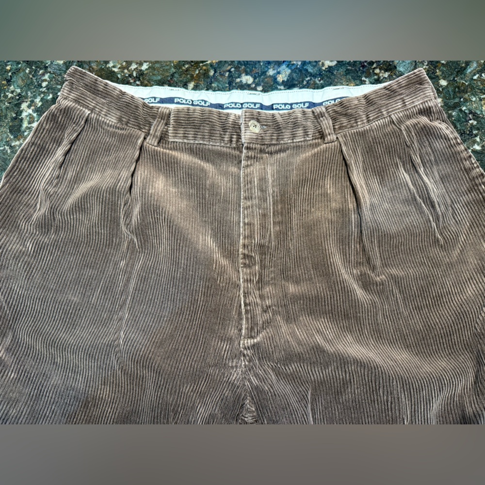 VTG 90s Polo Golf Ralph Lauren Mens 35x32 Corduroy Fairway Pants Pleated Cords
